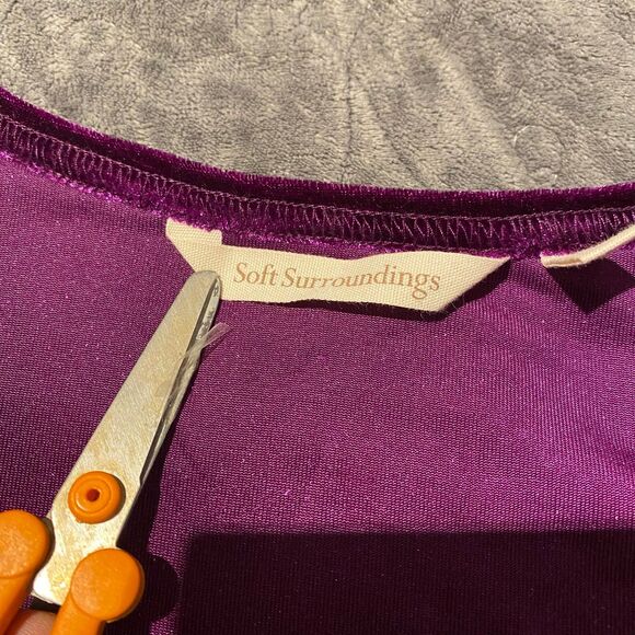 Soft Surroundings Santiago Stretch Purple Velvet Maxi Dress Size Tall XL - Picture 10 of 11